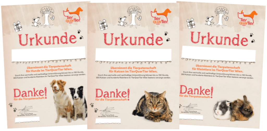 Tierpatenschaftsurkunden tierpatenschaftsurkunden-fuer-hunde-katzen-kleintiere